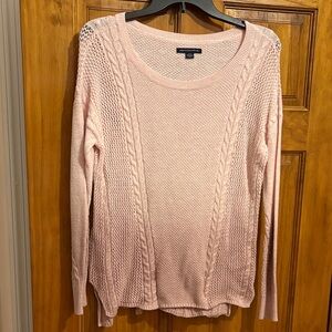 American Eagle Outfitters Light Pink Cable Knit Sweater